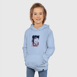 Толстовка детская хлопковая Улыбчивая девушка, цвет: мягкое небо — фото 2