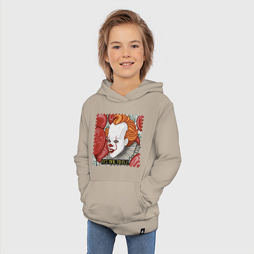 Детская толстовка-худи Пиксельный Пеннивайз / Миндальный – фото 3