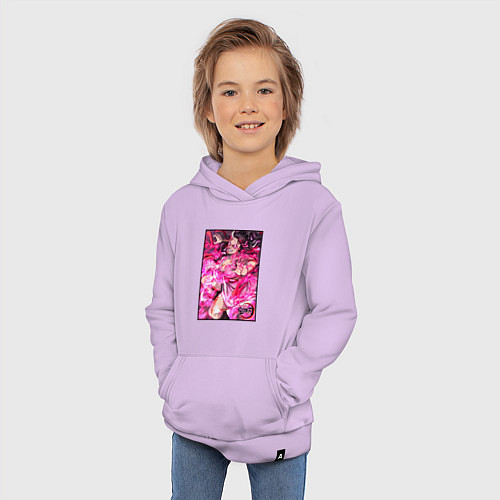 Детская толстовка-худи Клинок рассекающий демонов Незуко в битве / Лаванда – фото 3