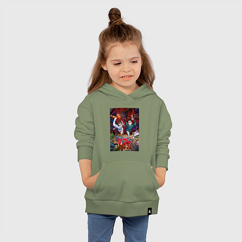 Детская толстовка-худи Дандадан: Момо и Кэн / Авокадо – фото 4