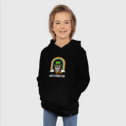 Толстовка детская хлопковая Happy St Patricks day - skull, цвет: черный — фото 2