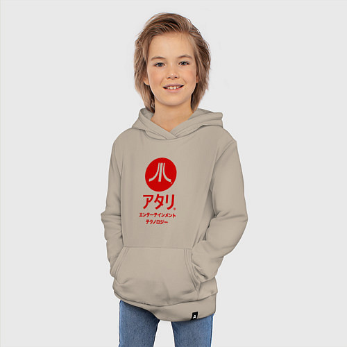 Детская толстовка-худи Atari japan logo / Миндальный – фото 3