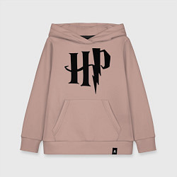 Толстовка детская хлопковая Гарри Поттер - логотип, цвет: пыльно-розовый