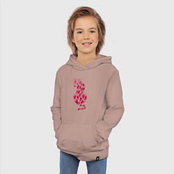 Толстовка детская хлопковая Гепард в сердцах, цвет: пыльно-розовый — фото 2