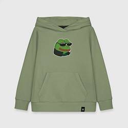 Толстовка детская хлопковая Пепе крутой в очках, цвет: авокадо