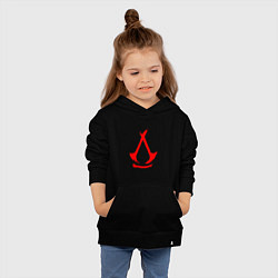 Толстовка детская хлопковая Assassins creed - shadows logotype, цвет: черный — фото 2