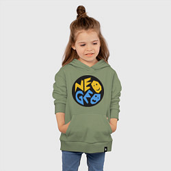Толстовка детская хлопковая Neo geo logo, цвет: авокадо — фото 2