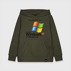 Толстовка детская хлопковая Предназначен для windows xp, цвет: хаки