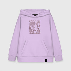 Толстовка детская хлопковая Горы и олень, цвет: лаванда