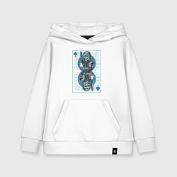 Толстовка детская хлопковая Игральная карта со скелетом рыцарем, цвет: белый