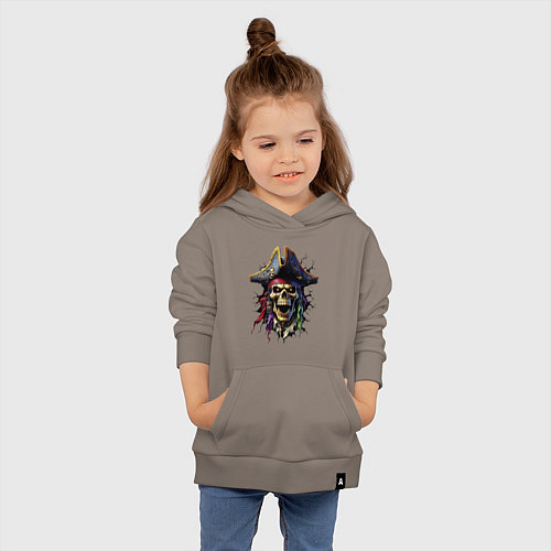 Детская толстовка-худи Пиратский череп / Утренний латте – фото 4