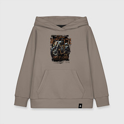 Толстовка детская хлопковая Мотоцикл кастом, цвет: утренний латте