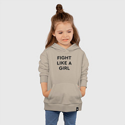 Толстовка детская хлопковая Fight like a girl - women, цвет: миндальный — фото 2