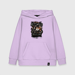 Толстовка детская хлопковая Спортивный мотоцикл кастом байк, цвет: лаванда
