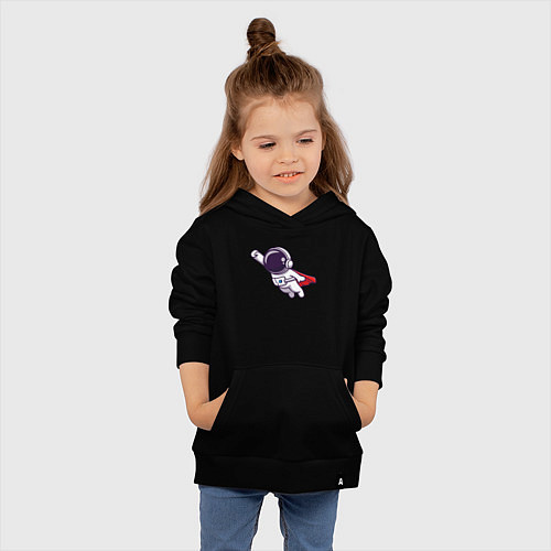 Детская толстовка-худи Космонавт супермен / Черный – фото 4