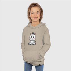 Толстовка детская хлопковая Весёлая зебра, цвет: миндальный — фото 2