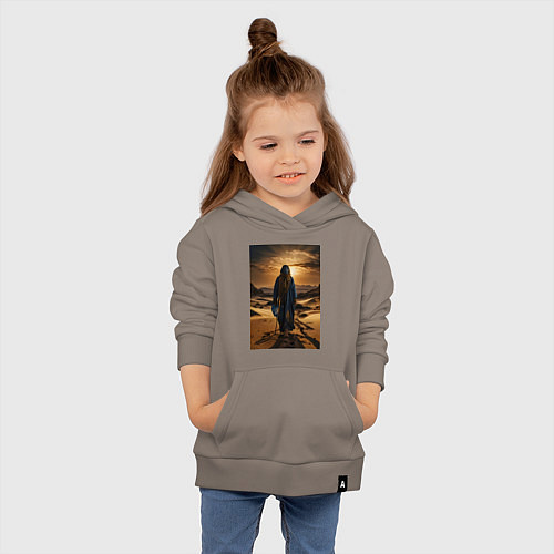 Детская толстовка-худи Человек в пустыне / Утренний латте – фото 4