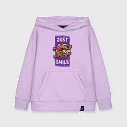 Толстовка детская хлопковая Просто улыбнись, цвет: лаванда