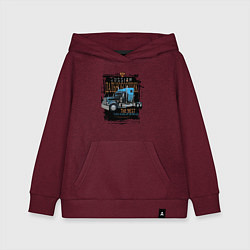 Толстовка детская хлопковая Русский дальнобойщик, цвет: меланж-бордовый