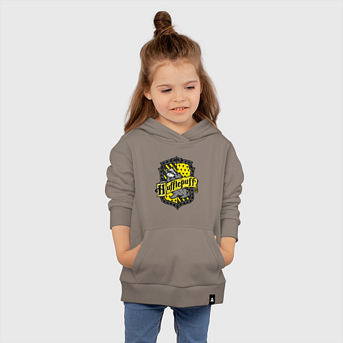 Детская толстовка-худи Hufflepuff emblem / Утренний латте – фото 4