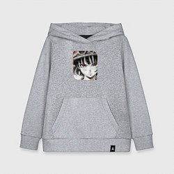 Толстовка детская хлопковая Оранжевоглазая девушка, цвет: меланж