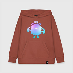 Толстовка детская хлопковая Monster cartoon blue purple, цвет: кирпичный