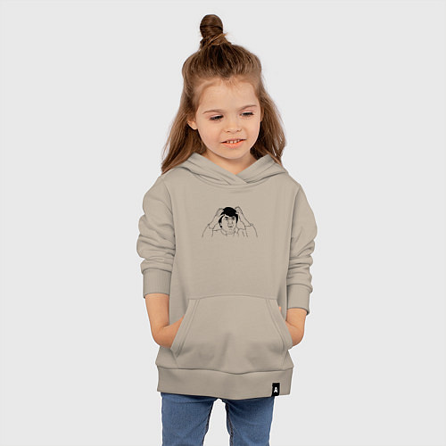 Детская толстовка-худи Джеки Чан мем / Миндальный – фото 4