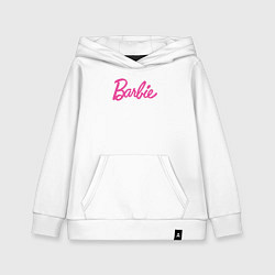 Толстовка детская хлопковая Барби надпись, цвет: белый