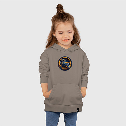 Детская толстовка-худи Космонавт внутри луны / Утренний латте – фото 4