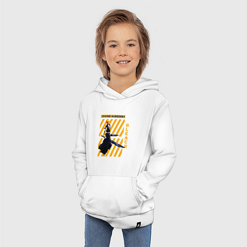 Детская толстовка-худи Блич Ичиго Куросаки мечи / Белый – фото 3
