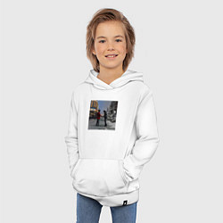 Толстовка детская хлопковая The Weeknd рукопожатие, цвет: белый — фото 2