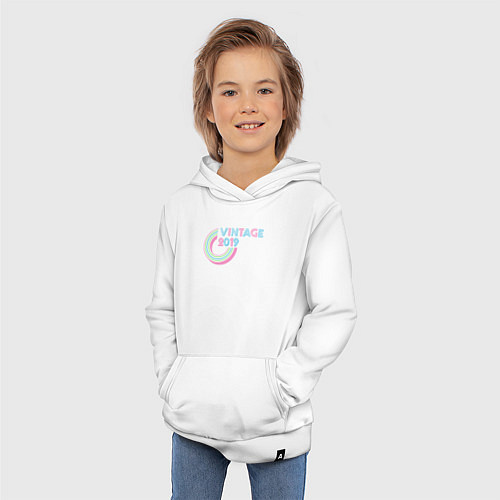 Детская толстовка-худи Винтаж 2019 / Белый – фото 3
