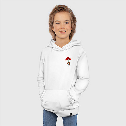 Детская толстовка-худи Гвоздики и георгиевская лента / Белый – фото 3