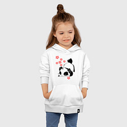 Толстовка детская хлопковая Цветочная панда, цвет: белый — фото 2