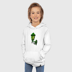 Толстовка детская хлопковая Зелёный уличный фонарь, цвет: белый — фото 2