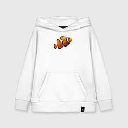 Толстовка детская хлопковая Рыбка попугай, цвет: белый