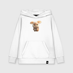 Толстовка детская хлопковая Пушистый зайка, цвет: белый