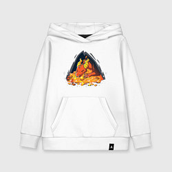 Толстовка детская хлопковая Dragon in a cave with treasures, цвет: белый