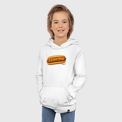 Толстовка детская хлопковая Hot dog I love you, цвет: белый — фото 2