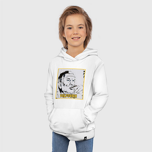 Детская толстовка-худи Volfovich Art Black coin / Белый – фото 3