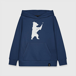 Толстовка детская хлопковая Медведь с шампанским, цвет: тёмно-синий