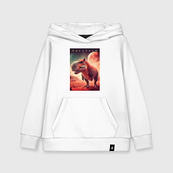 Толстовка детская хлопковая Капизавр - мем, цвет: белый