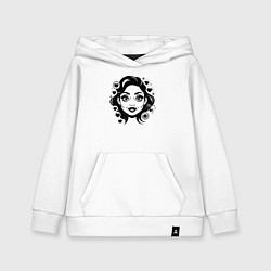Толстовка детская хлопковая Девушка с макияжем, цвет: белый