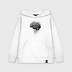Толстовка детская хлопковая Мозг-дерево, цвет: белый
