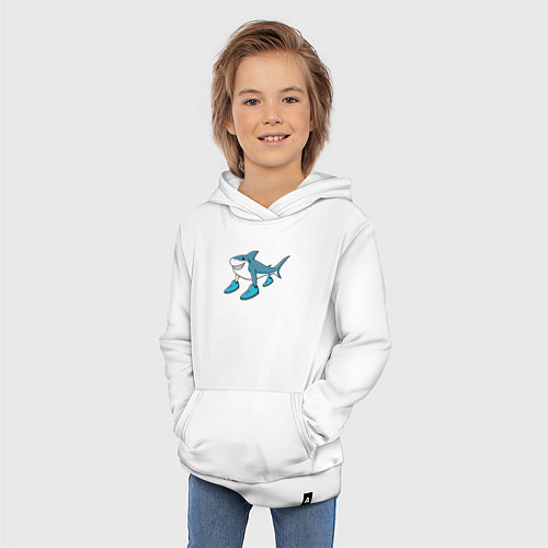 Детская толстовка-худи Тралалеро тралала, акула в кроссовках, мем / Белый – фото 3