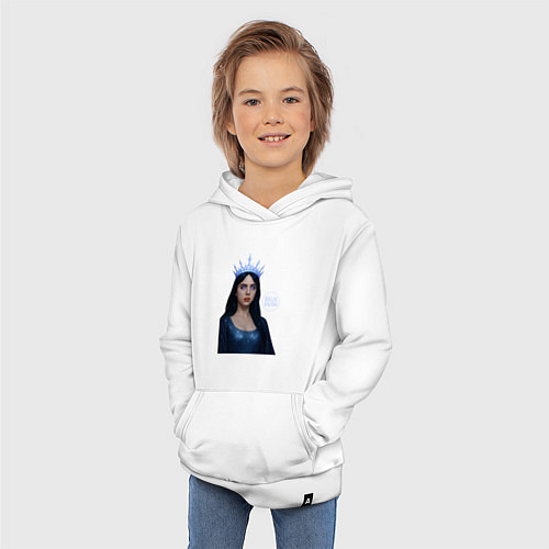 Детская толстовка-худи Билли Айлиш с короной / Белый – фото 3