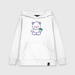 Толстовка детская хлопковая Bear coffee yoga, цвет: белый