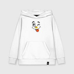 Толстовка детская хлопковая Позитивный смайлик, цвет: белый