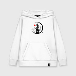 Толстовка детская хлопковая Самурай и солнце, цвет: белый
