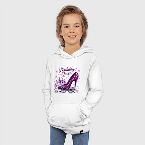 Детская толстовка-худи День рождения королевы / Белый – фото 3